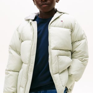 TOMMY HILFIGER KIDS 플래그 자수 다운 - 페더 믹스 재킷 T42F7QJU210BT2M1C