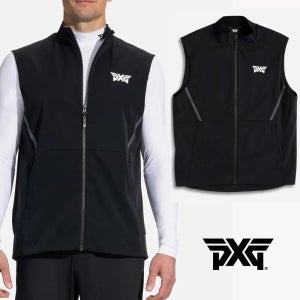 PXG 골프웨어 스윙 니트 검정색 남성골프베스트 조끼
