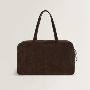 더 녹인 Suede Leather Cow Maxi Bowling Bag - Big (Suede)