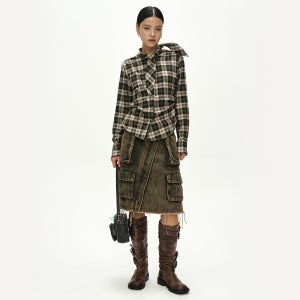 [앤더슨벨] TARTAN SCARF-TIE SHIRT (GREEN)