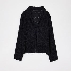 [인사일런스우먼] [MOUSSY] JQ FRONT TIE SHIRT BLACK_IW2F2SH91BK