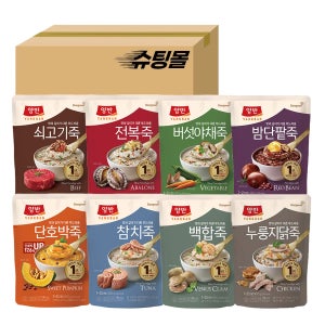 동원 양반죽 파우치죽 (전복죽+쇠고기죽+단호박죽+누룽지닭죽+버섯야채죽+밤단팥죽+백합죽+참치죽)  420g  8개