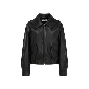 [JJ지고트] 루즈핏 페이크 레더 집업 재킷 (BLACK) GSAA3LTR41