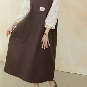 패치라운드멜빵원피스 [DF62886]