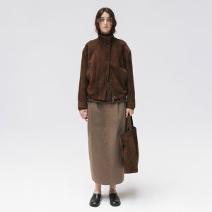 [모이아] leather jumper (brown suede)