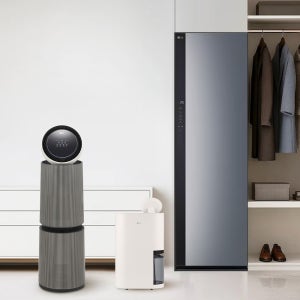 LG 퓨리케어 AI 360 공기청정기 + LG 휘센 오브제컬렉션 제습기 + LG 오브제컬렉션 스타일러 AS336NSLC + DQ214MEGA + SC5GMR52S