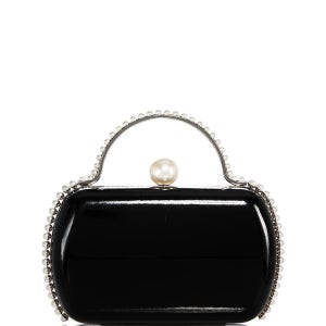 아쿠아 모조 진주 장식 미나우디에르 박스 클러치 트리밍 미노디에르 Imitation Pearl Trim Minaudiere Box Clutch Exclusive  101736752