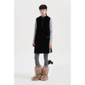 [럭키슈에뜨]Velvet Hood Mini Dress (black) 블랙 LFDAW25500BKX