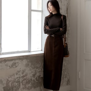 롱롱 세미 에이치핏 골덴 스커트[SK294C20]