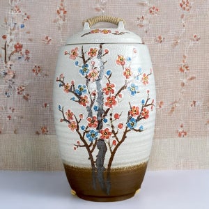 배원통 투톤 매화 쌀독 20kg 쌀항아리 쌀통 인테리어소품 쌀벌레방지