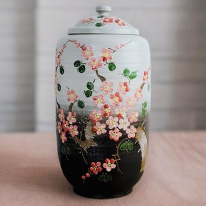 [오일장]일자 투톤 매화 쌀독 20kg 쌀항아리 쌀통 현관 소금 항아리