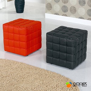 엠보싱 쿠션 사각 380 스툴 1인 발 받침 풋 로비용 대기용 화장대 의자 HSC954