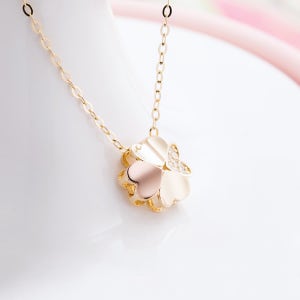 14K 18K 하트클로버 목걸이 여자 데일리 행운