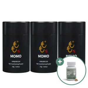 모모 흑채 남자 여성 순간증모제 23g, 자연검정, 3개
