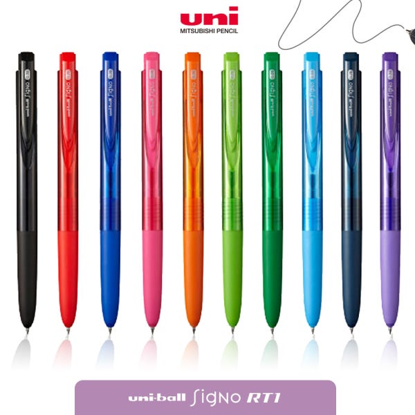 유니볼 시그노 노크식 볼펜 RT1 0.38 유니 홍보 선물