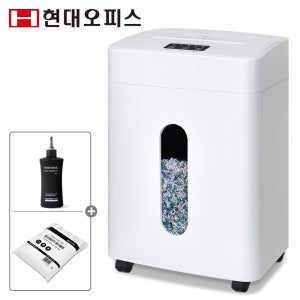 현대오피스 저소음 문서세단기 PK-1003CD + 오일 + 파지봉투 사무실 파쇄기 세절기