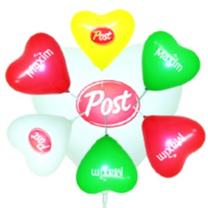 하트풍선 단면인쇄 - 1000개(컵,스틱 포함) 홍보풍선