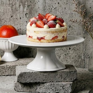 홈카페 케이크 스탠드 디저트 트레이 받침대 굽 접시 그릇 플레이트 19.8cm, 카페