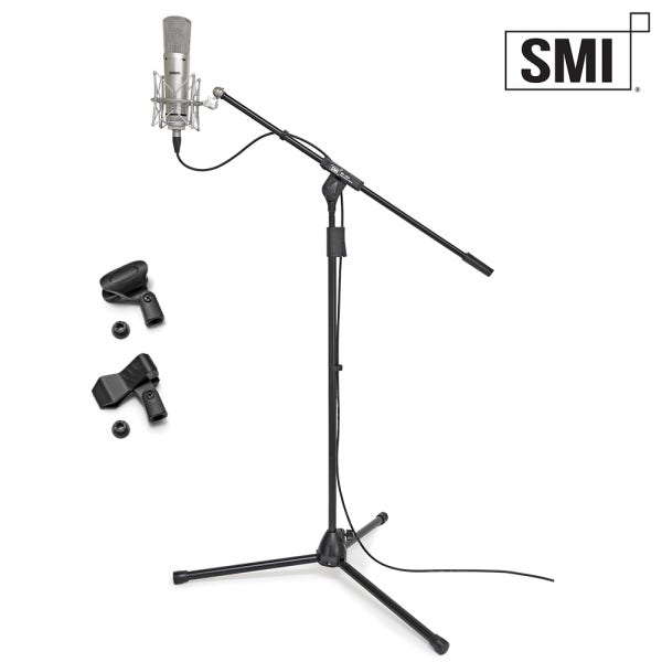 SMI MS-20A 원터치 높이조절 T자 일자형 콘덴서 붐 마이크스탠드 거치대 홀더2 젠더