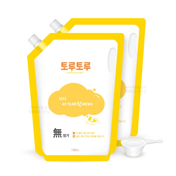 [토루토루] 아기액상세제(2,600ml 세탁세제) 1,300ml 2개+계량컵