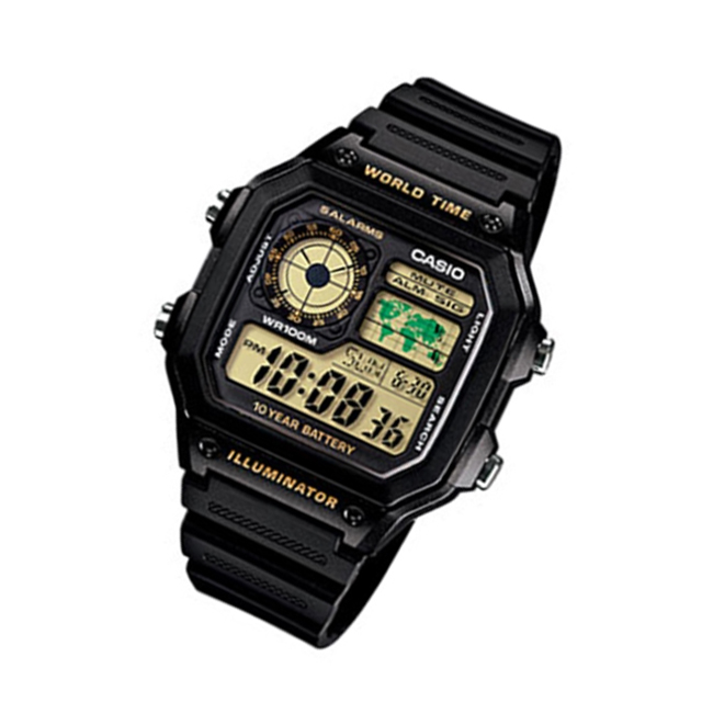 카시오 AE-1200WH 월드타임 디지털 시계