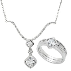 18K 모던라인스퀘어 세트 (목걸이,반지)