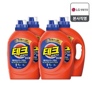 테크 베이킹소다+구연산 액체세제 일반 용기 3L 4개