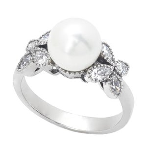 18K 로사진주 반지 (천연양식진주-해수진주-아코야진주)