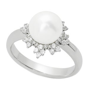 18K 세인트진주 반지 (천연양식진주-해수진주-아코야진주)