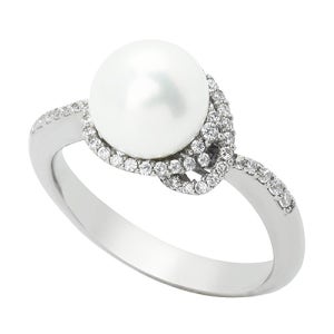 18K 리본진주 반지 (천연양식진주-해수진주-아코야진주)