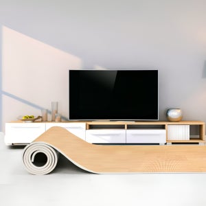 네이처월드 셀프시공 거실 층간소음매트 베란다 발코니 롤매트 우드 무엠보 130x50cm