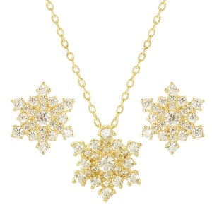 14K 크리스탈 세트 (목걸이,귀걸이)