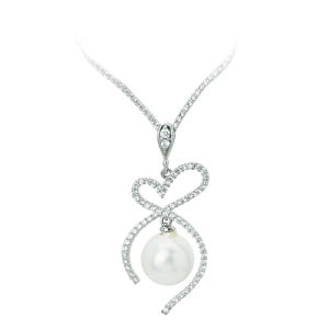 18K 리본진주 팬던트 (천연양식진주-해수진주-아코야진주)