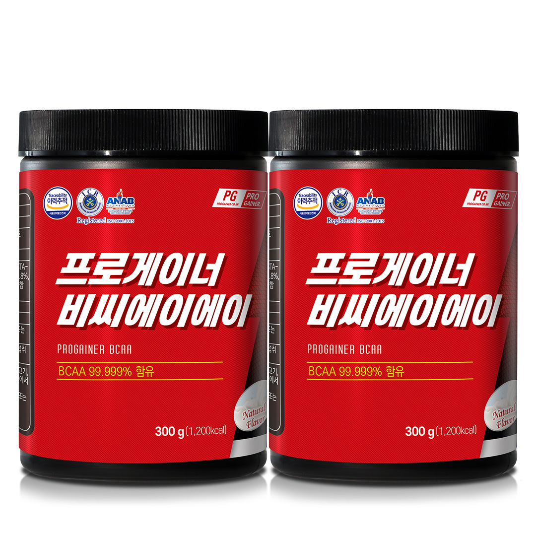 프로게이너 BCAA 1+1 600g 무맛 류신,<b>이소류신</b>,발린 필수아미노산 파우더