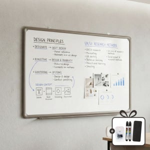 자석 화이트보드 (소형) 벽걸이형 사무실 대형 학원 붙이는 칠판 알루미늄 300X400