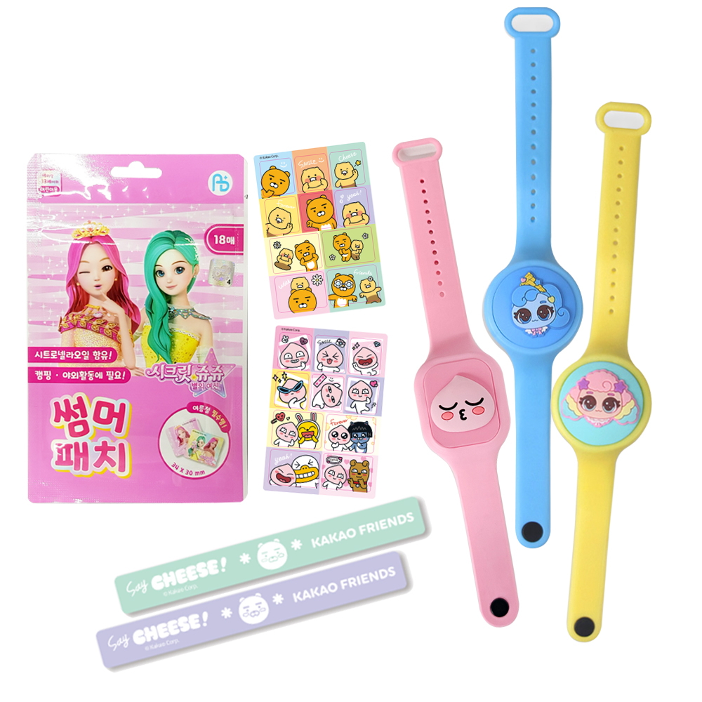 옷 위에 붙이는 썸머패치 / 모기 팔찌 밴드 패치 썸머밴드 스프레이 기피제 유아 어린이 캠핑 필수