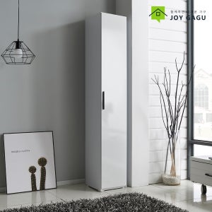 즐거운가구 틈새수납장 300 레이첼 도어형 틈새장 드레스룸 다용도 폭 좁은 얇은 수납장