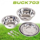 BUCK703 스텐레스 캠핑식기 15종세트