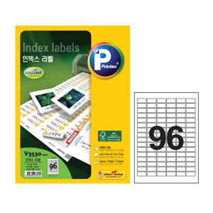 프린텍 애니라벨 ( V3530-100 ) 96칸 100매 인덱스/물류관리라벨 /라벨지