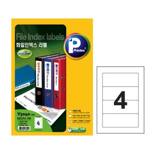 프린텍 애니라벨 ( V3040-100 ) 4칸 100매 화일인덱스 물류관리라벨지