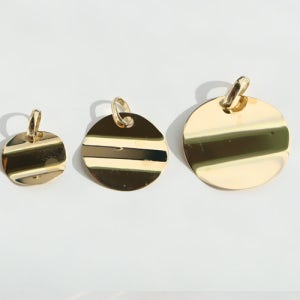 14k 목걸이 코인 물결  펜던트