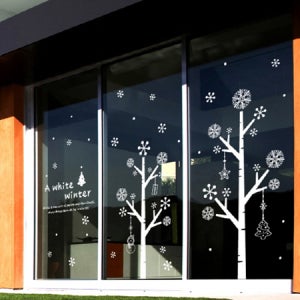 그래픽스티커(hugh-239) 젬마트리세트/크리스마스스티커/눈꽃스티커/겨울스티커/눈스티커/크리스마스장식스티커/겨울장식스티커