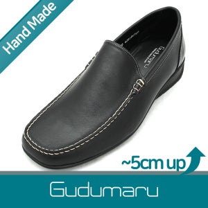 3cm~5cm 키높이 조절가능 천연면피소가죽 맞춤수제화 MARU-4202(BK)