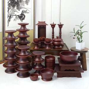 남원 물푸레 무전 쓰리옻칠제기 37p세트 (옻칠퇴주그릇+지방쓰기)