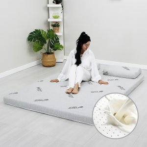 슬릭스 국산 천연 라텍스 접이식 토퍼 매트리스 두께 8센치 싱글