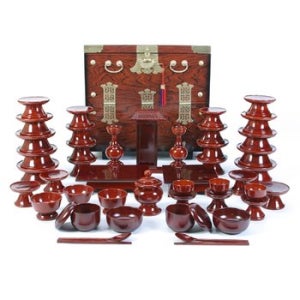 문화재 명품제기 51P+제기함 (무형문화재 제11-3호 목기장 志天 노동식 선생 작품)