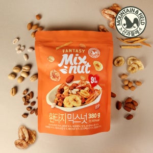 산과들에 환타지 믹스넛 380g x2봉 +1봉 더 (아몬드 바나나칩 땅콩 고구마스틱 등)