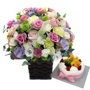 [전국당일배달]케익+분홍장미 꽃바구니2호 뜨레쥬르,뚜레주르,뚜레주르,꽃배달,케이크,전국배송,성년의날,카네이션,생일축하,프로포즈,결혼기념일,선물,부산,대구,광주,인천,대전,울산,광주
