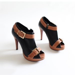 배색 벨트포인트 오픈토부티힐