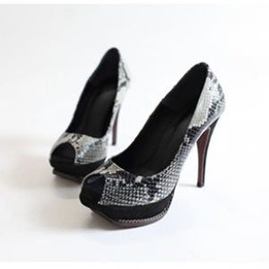 [소가죽수제화]뱀피스웨이드 오픈토힐 발편한구두